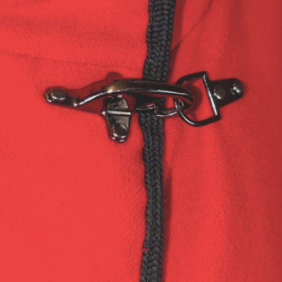 Vintage Laura Red Cape Black Trim Romantic Winter Poncho Coat Formal Christmas - Picture 4 of 15